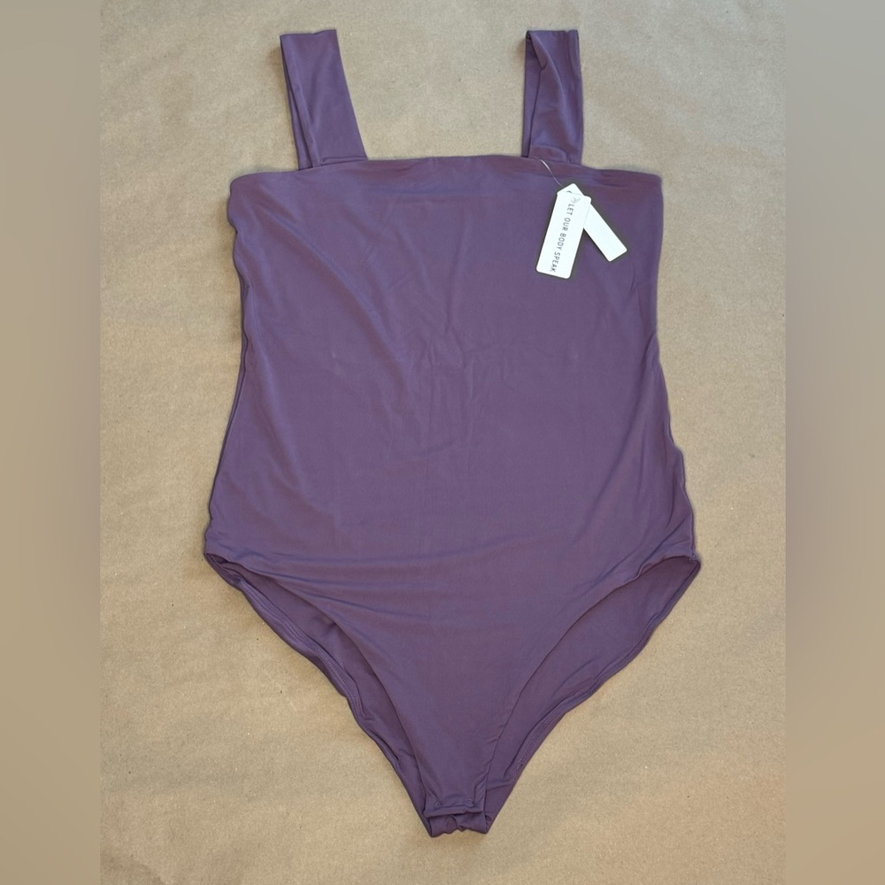 NWT Purple Gray Tank Bodysuit